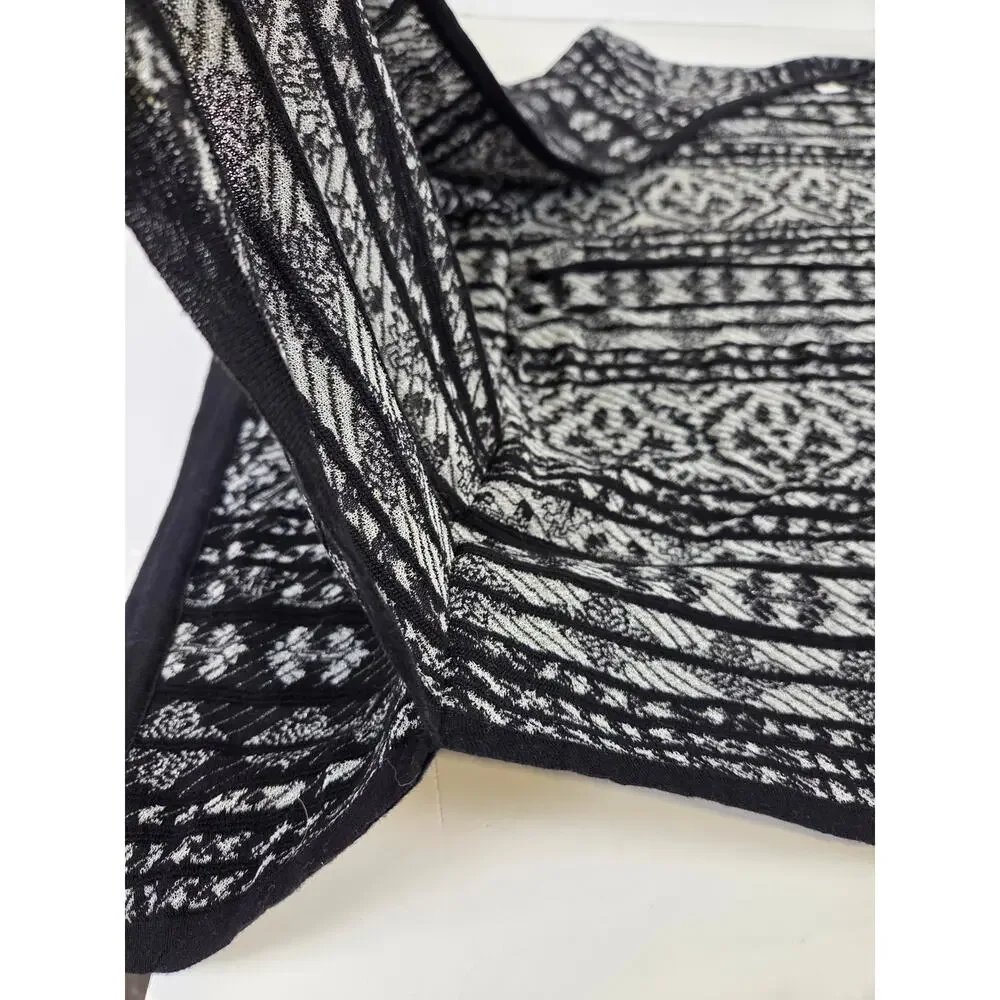 Chico's Dazzling Decoration Lyndie Cardigan Sweater Women's 1 Black Fair Isle